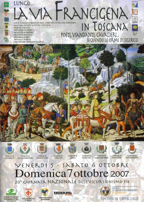 Copertina del programma
di escursioni sulla Via Francigena
in Valdelsa (FI) dal 5 al 7-10-2007
(163645 bytes)